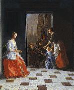 Street Musicians at the Door Jacob Ochtervelt